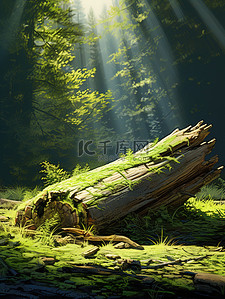 神秘森林插画图片_绿色神秘森林苔藓17矢量插画