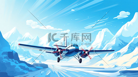冬天雪地背景的飞机18插图