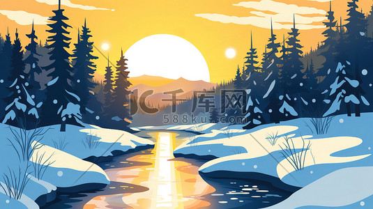 河流穿过白雪皑皑森林18插图