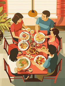 一家人围着桌子吃饭13插图