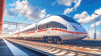 中国著名交通图片素材_中国高铁运输插画15