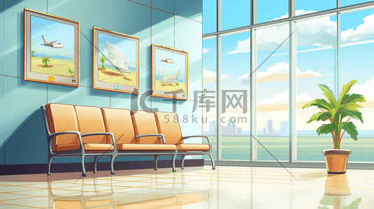 vip候机厅插画图片_飞机场候机厅插画7