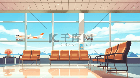 飞机场候机厅插画8