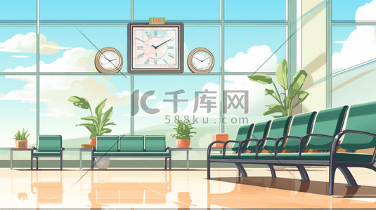 vip候机厅插画图片_飞机场候机厅插画9