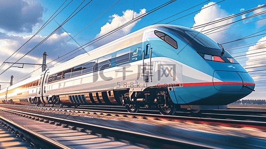 铁路运输报表插画图片_中国高铁运输插画8