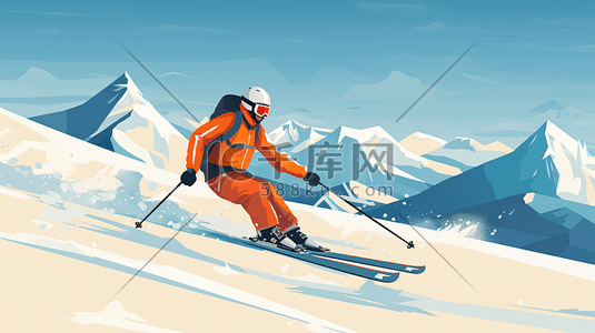 冬季滑雪运动人像