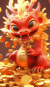 中国龙金汇龙元素插画