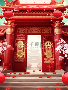 海报设计中国插画图片_中国新年主题海报插画设计