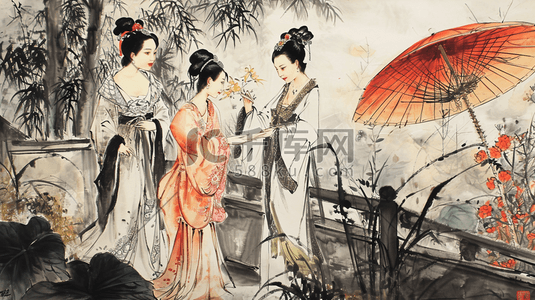 中国风古典艺术美女插画7