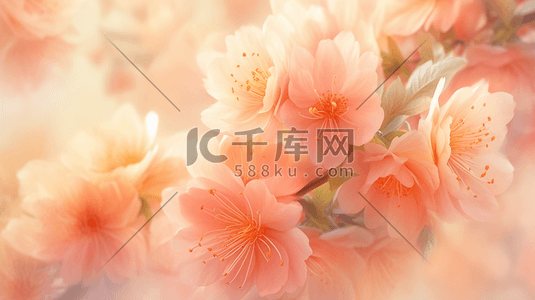 粉色春季盛开的花朵插画8