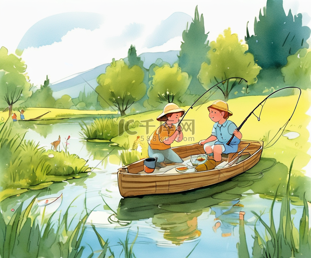 钓鱼的怎么样,卡通图片,风景图片_大山谷图库