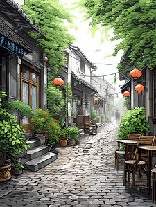 江南古镇的小巷子插图