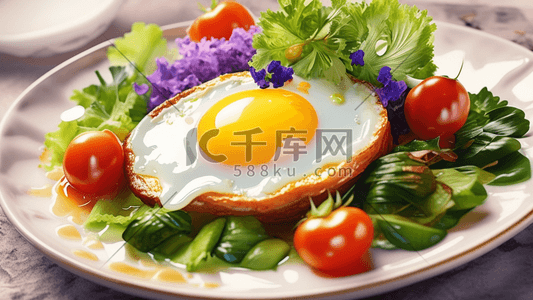 鸡蛋煎插画图片_煎鸡蛋食物食品餐饮插画