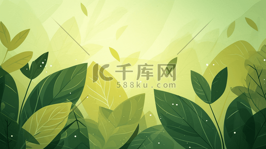 春季绿色植物装饰叶子插画8