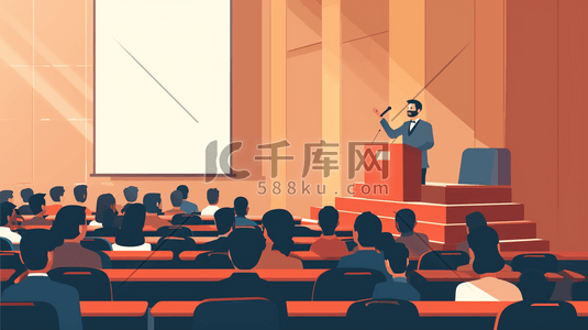 报告厅演说人员插画15