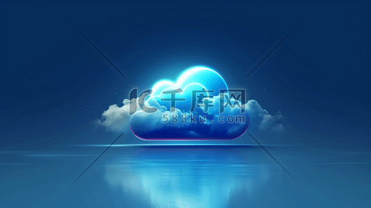 数据科技蓝色插画图片_蓝色科技云大数据云存储插画2