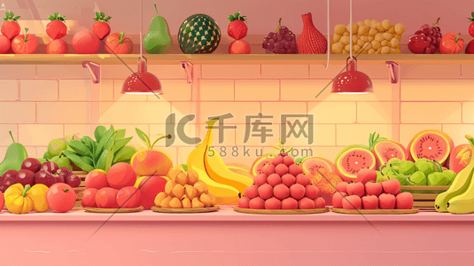 聚石复合展架插画图片_手绘精致水果店各种各样水果插画23