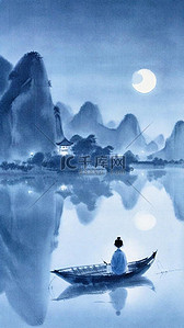 传统纹理纹理插画图片_非遗中国传统扎染山水原创插画