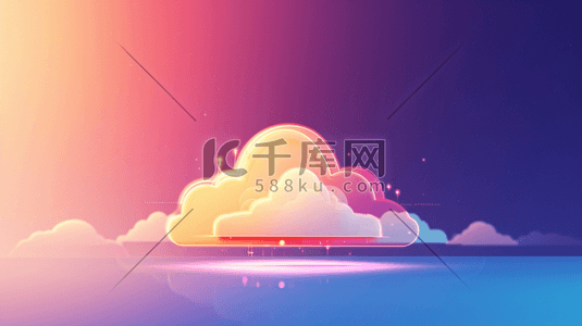 科技云端数据插画图片_蓝色科技化云数据云储存插画10