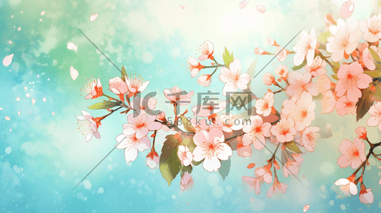 春天万花绽放美丽花朵的插画2