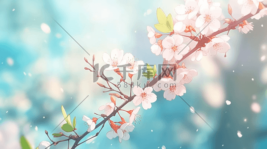 春天万花绽放美丽花朵的插画10