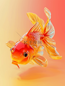 金色闪烁插画图片_金色琉璃金鱼锦鲤闪耀的插画5