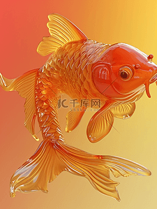 金色琉璃金鱼锦鲤闪耀的插画23