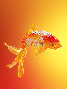 金色闪烁插画图片_金色琉璃金鱼锦鲤闪耀的插画15