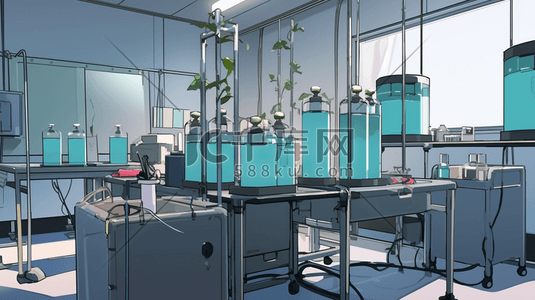 生物科技画册插画图片_手绘化工生物实验室器具的插画16