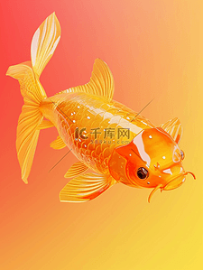 金色闪烁插画图片_金色琉璃金鱼锦鲤闪耀的插画16