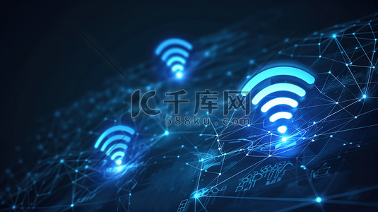 科技科技网插画图片_无线网络wifi概念插画海报