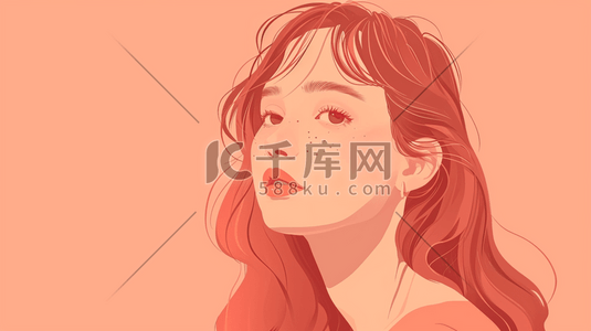 扁平化卡通简约时尚女士头像的插画8