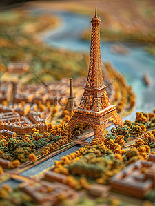 巴黎铁塔微距摄影插画设计