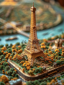 巴黎半岛插画图片_巴黎铁塔微距摄影素材