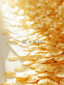 浅金色楼梯上的金币插图