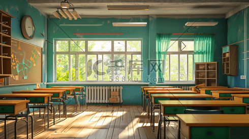 彩色简约学校教室明亮课堂的背景图12素材