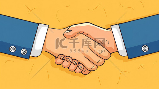 薪资协议插画图片_双手握手商务合作插画素材