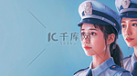 女性警察人像插画