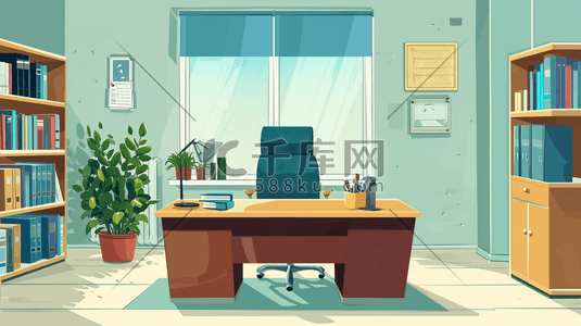 简约舒适方便办公室场景的插画11