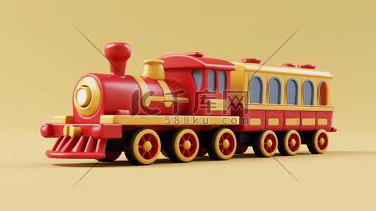 好看风面插画图片_红色卡通儿童玩具小火车的背景12素材