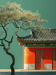 中国传统感插画图片_中国风古典建筑风景插画26