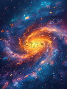 银河系彩色幻想星空艺术图片