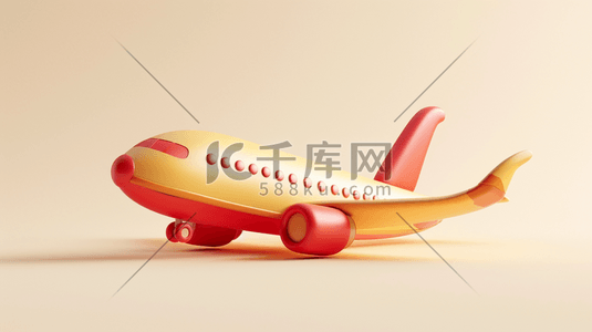 红黄色儿童玩具飞机的插画17