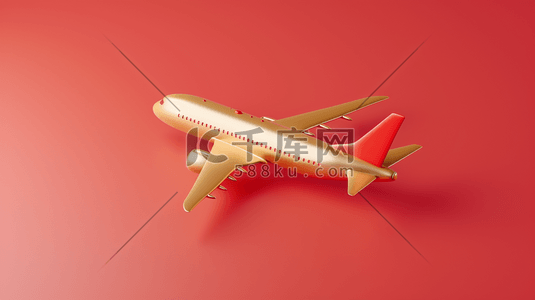 红黄色儿童玩具飞机的插画14