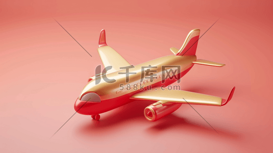 红黄色儿童玩具飞机的插画10