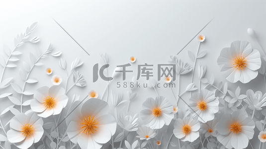 五颜六色平面手工花朵花束的插画7