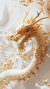 白金项链插画图片_新年立体白金祥龙2