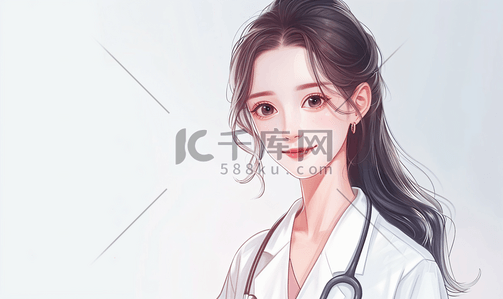 比心插画图片_比心的护士医疗服务医疗