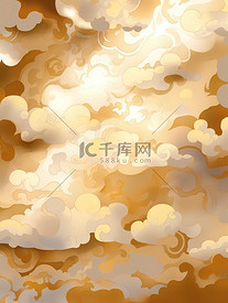 祥云金色和米色敦煌飞天云朵素材