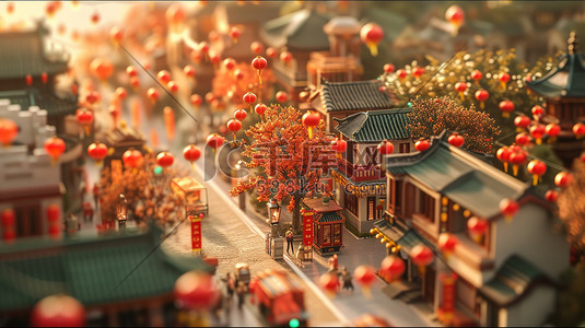 新年中国红插画图片_新年元宵节灯会过年插画素材